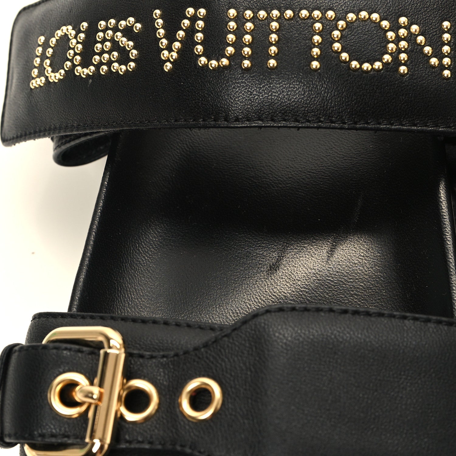 Louis Vuitton Lambskin Studded Paseo Flat Comfort Mule 38.5 Black 10 of 11