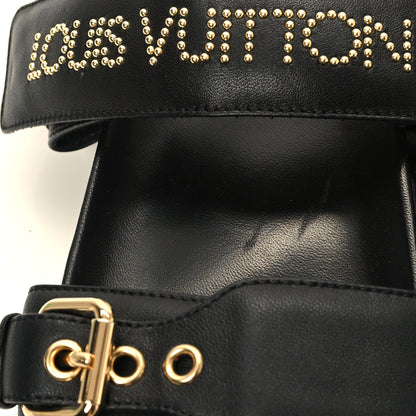 Louis Vuitton Lambskin Studded Paseo Flat Comfort Mule 38.5 Black 10 of 11