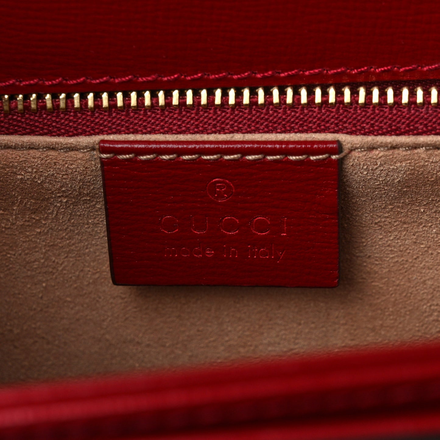 GG Supreme Monogram Azalea Calfskin Horsebit 1955 Shoulder Bag Beige Ebony New Cherry Red
