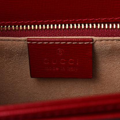 Gucci GG Supreme Monogram Azalea Calfskin Horsebit 1955 Shoulder Bag Beige Ebony New Cherry Red 6 of 10