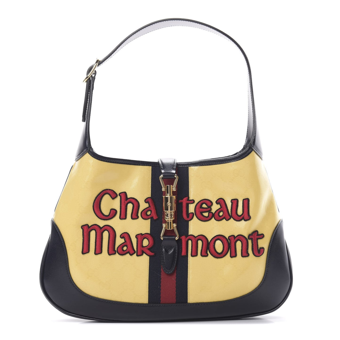 Crystal Monogram Chateau Marmont Medium Jackie O Hobo Straw Yellow Blue