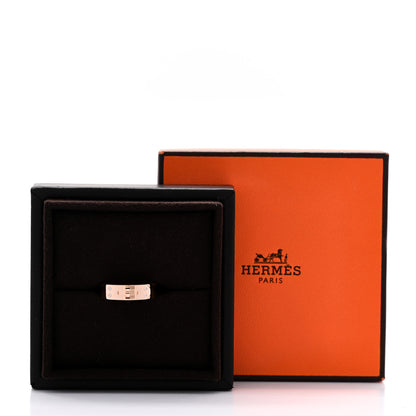 Hermes 18K Rose Gold Diamond PM Kelly Ring 54 7 5 of 5