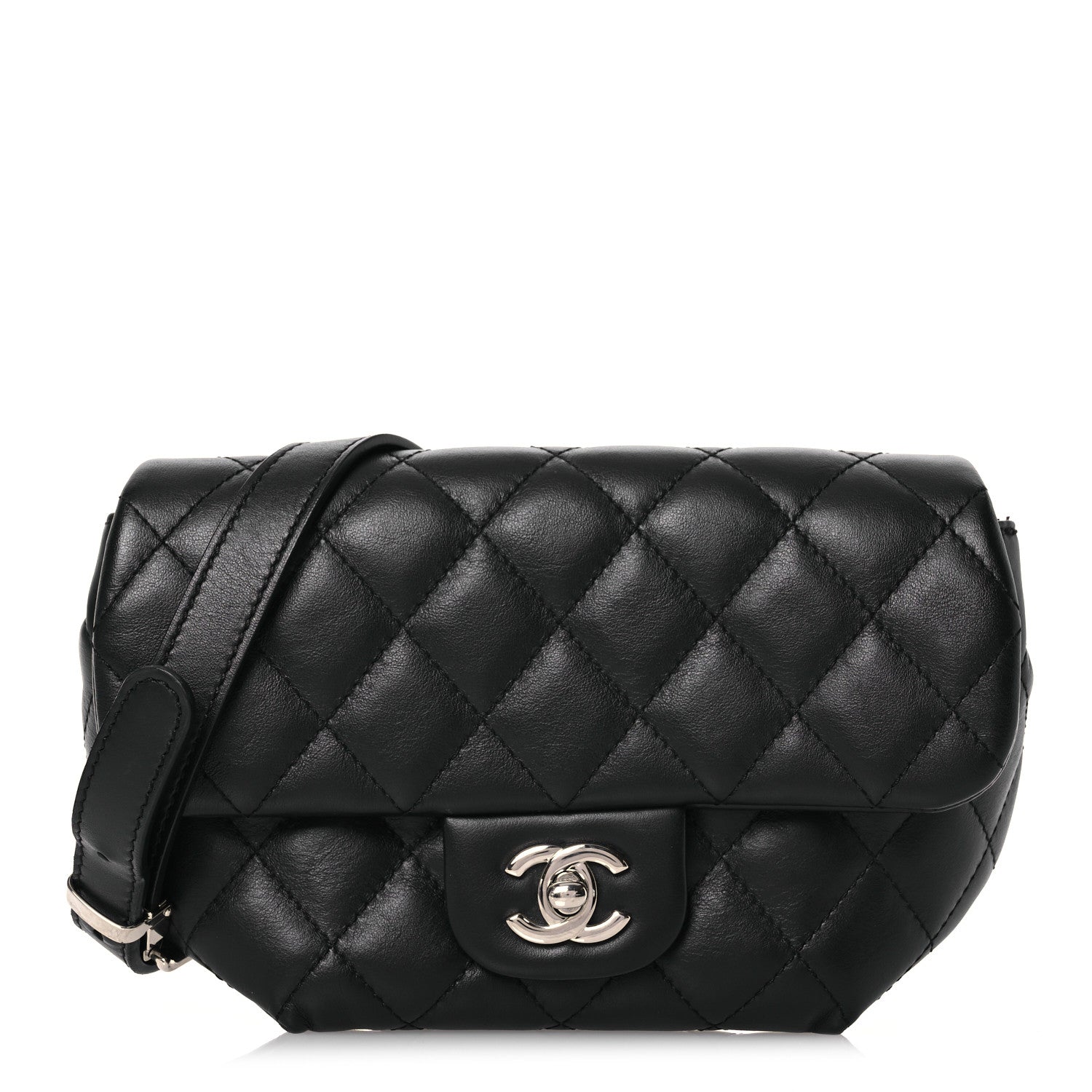 Chanel Calfskin Quilted CC Uniform Flap Belt Bag Black 1 of 13