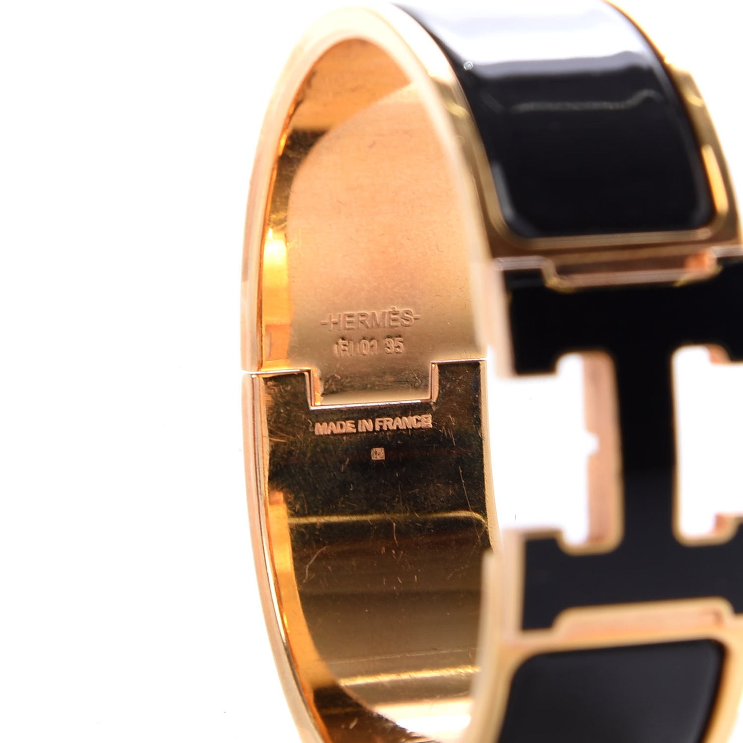 Enamel Wide Clic Clac H Bracelet PM Black