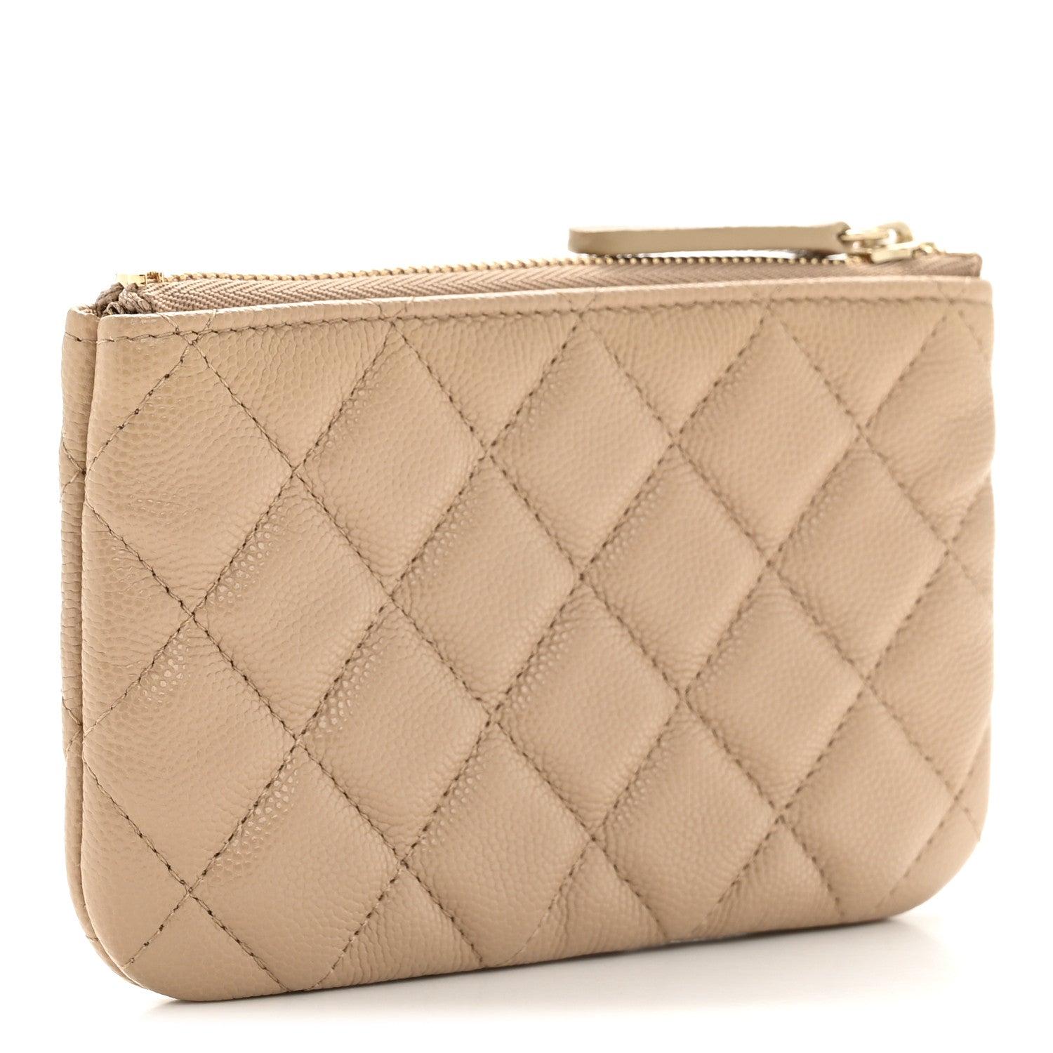 Chanel Caviar Quilted Small Cosmetic Case Beige 3 of 10