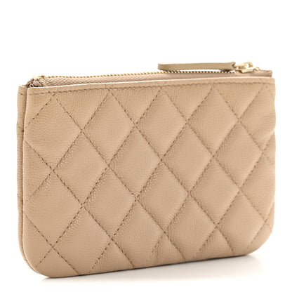 Chanel Caviar Quilted Small Cosmetic Case Beige 3 of 10