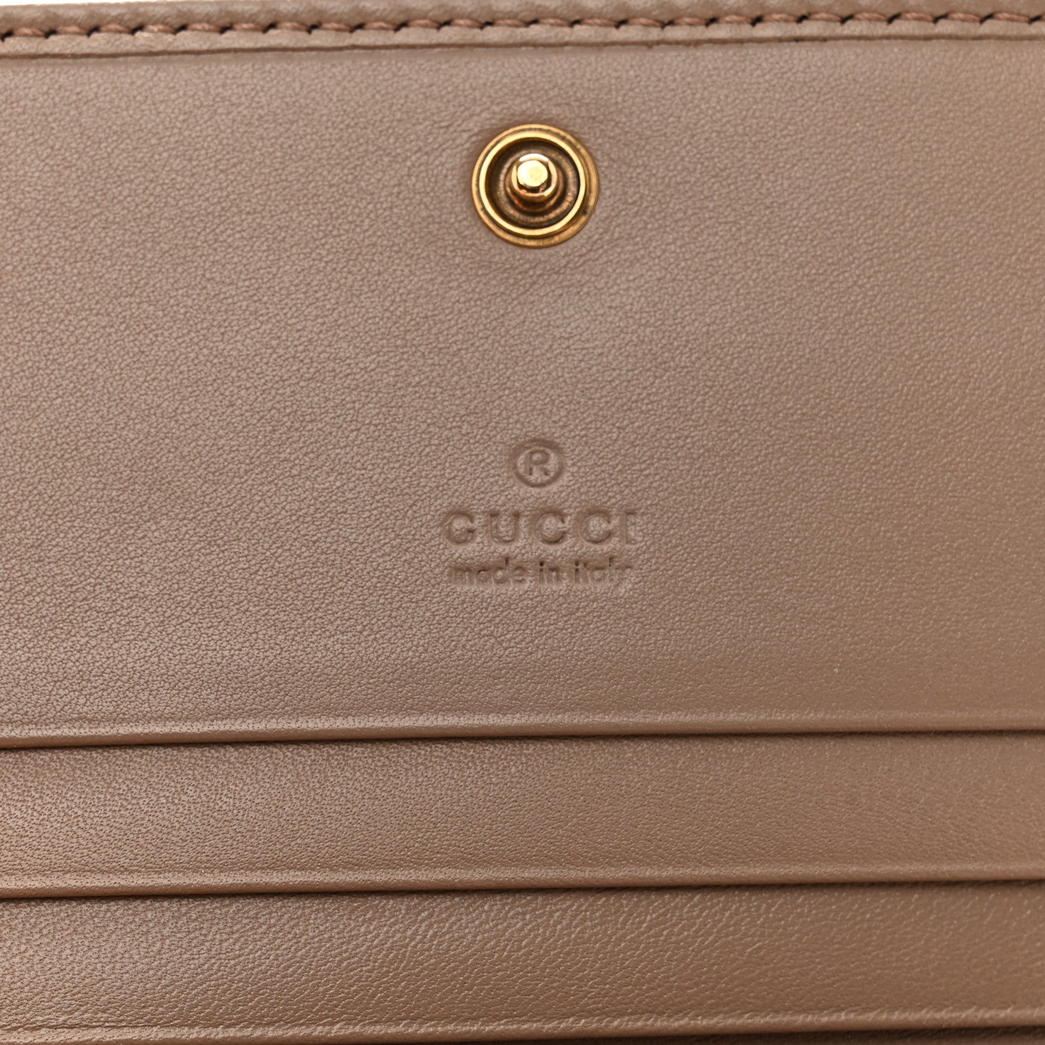 Gucci Calfskin Matelasse GG Marmont Card Case Wallet Porcelain Rose 5 of 9