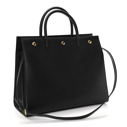 Burberry Grainy Calfskin Medium Title Bag Black 3 of 10