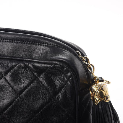Chanel Lambskin Quilted CC Tassel Camera Case Black 10 of 12