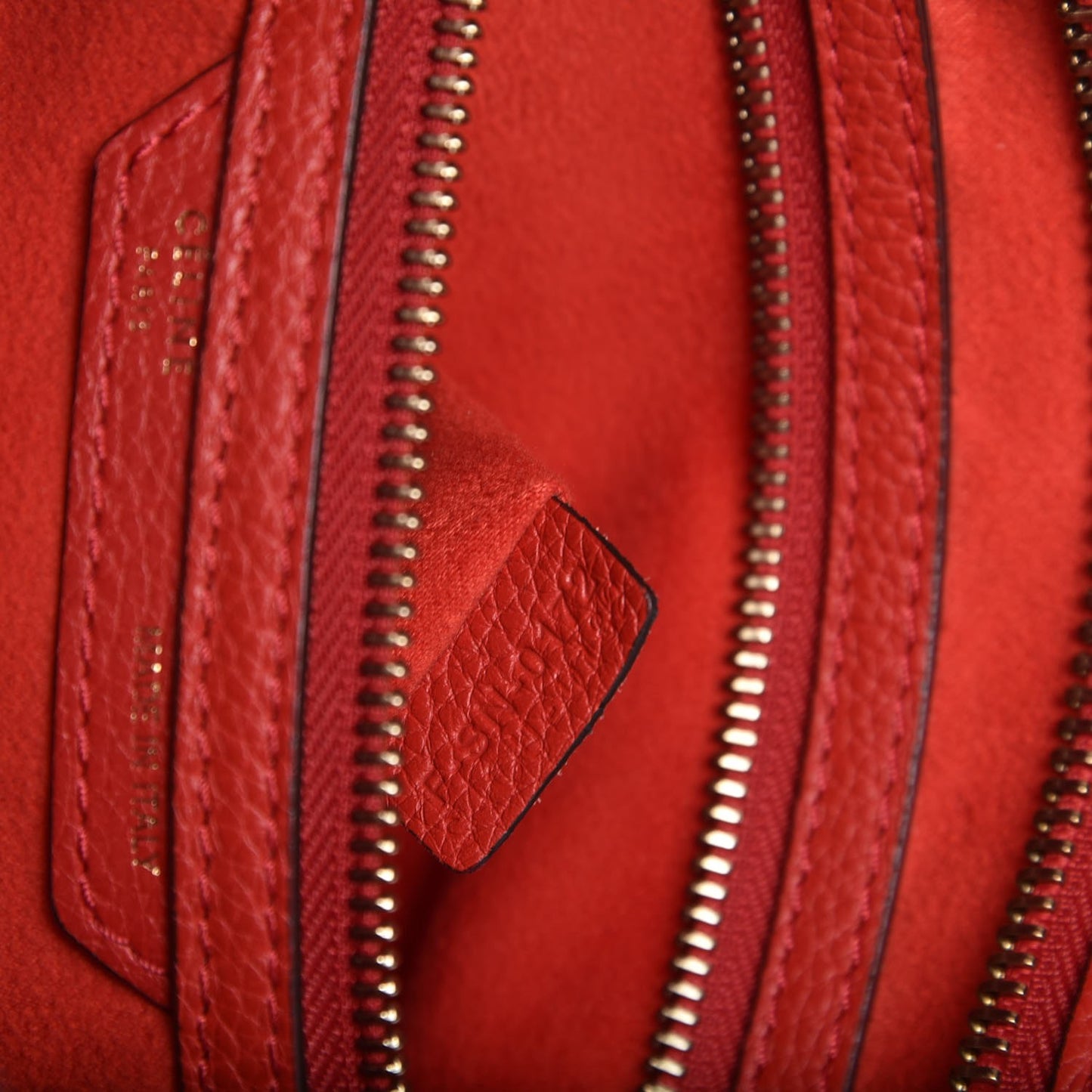 Drummed Calfskin Mini Luggage Coquelicot