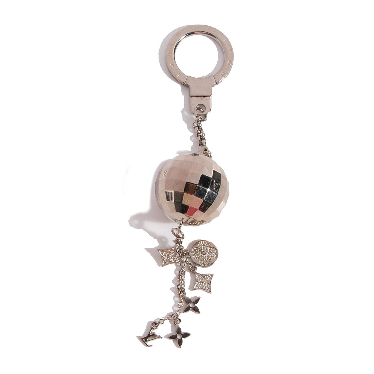Disco Ball Key Ring Silver