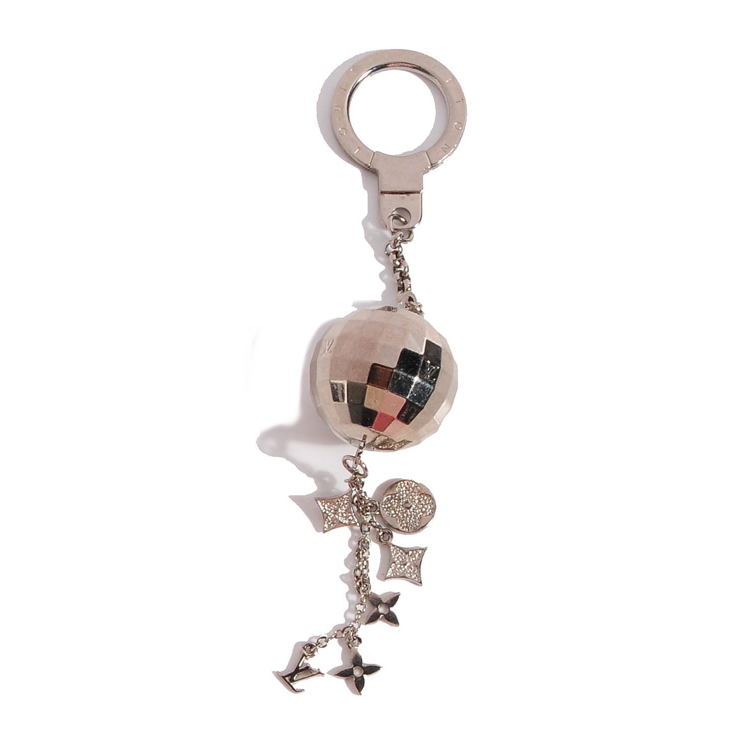 Louis Vuitton Disco Ball Key Ring Silver 1 of 3