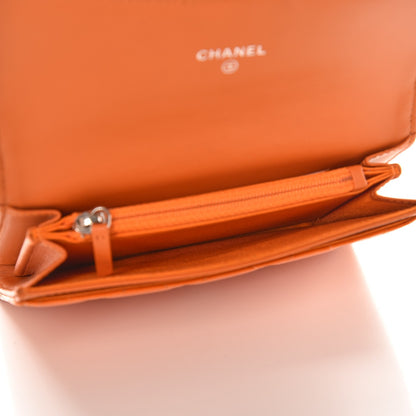 Chanel Patent Quilted Small Flap Wallet Orange 6 of 10