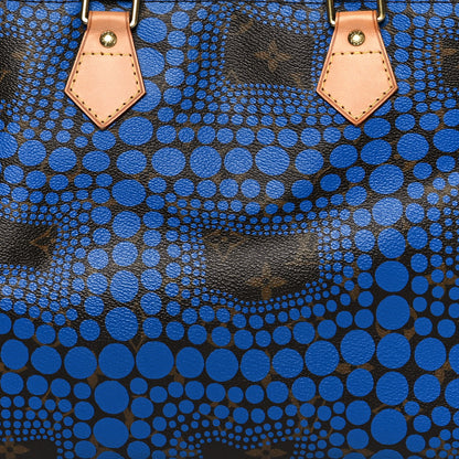 Louis Vuitton Monogram Kusama Town Speedy 30 Blue 8 of 12