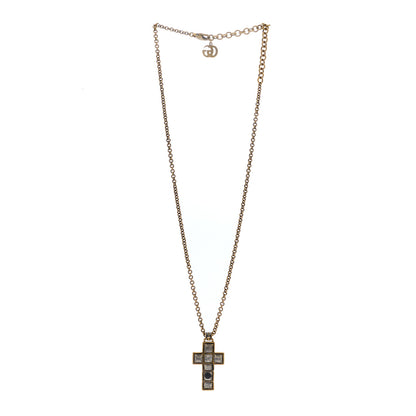 Gucci Metal Enamel Cross Necklace Black 2 of 4