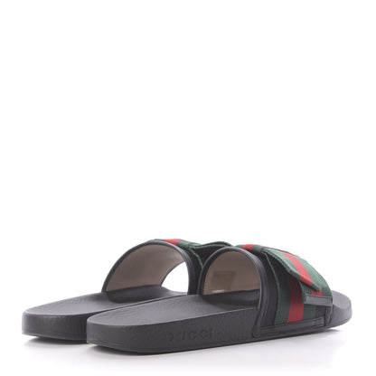 Gucci Satin Web Bow Slide Sandals 39 Black 4 of 10