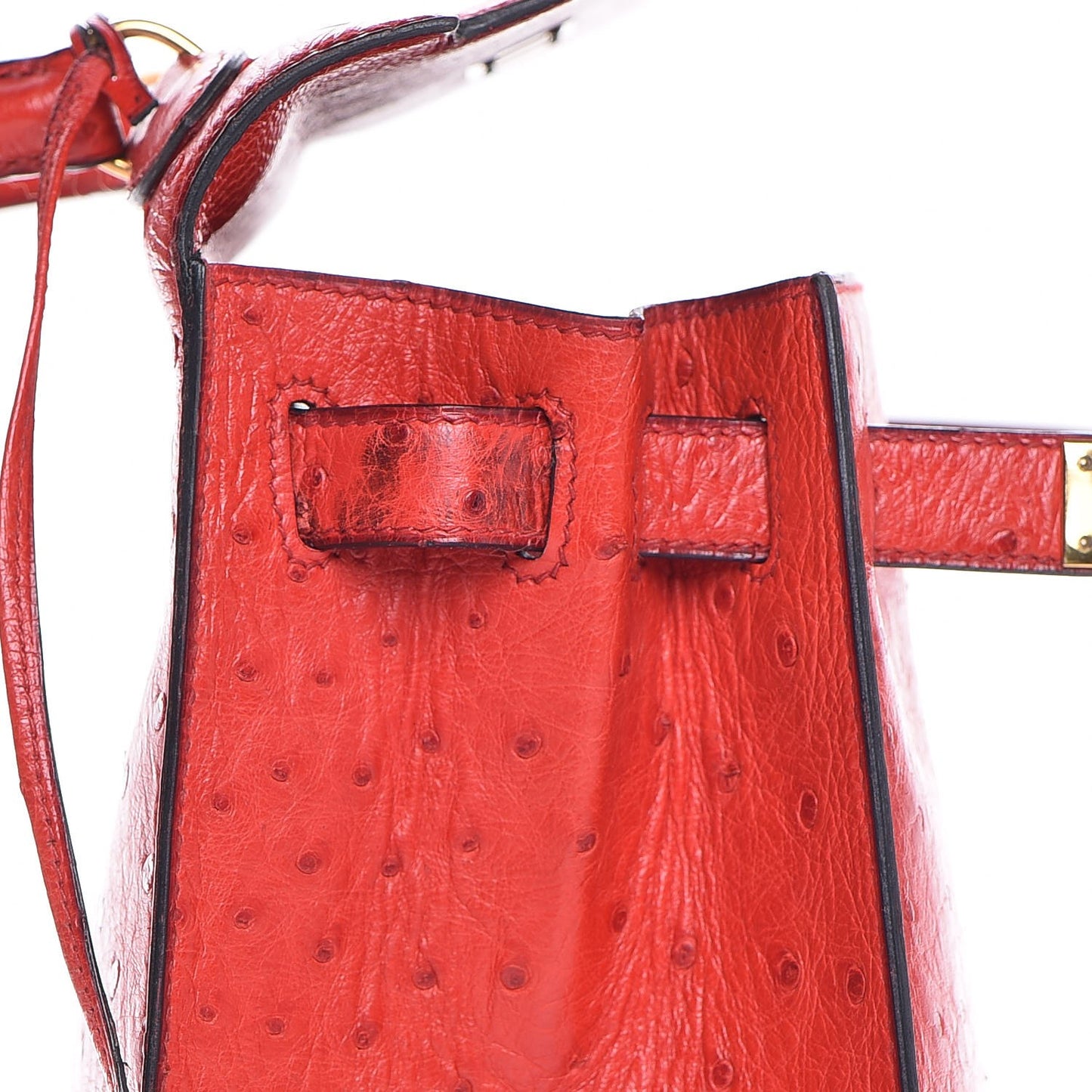 Ostrich Kelly Sellier 28 Rouge Vif