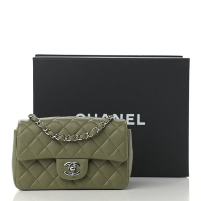 Chanel Lambskin Quilted Mini Rectangular Flap Green 10 of 10