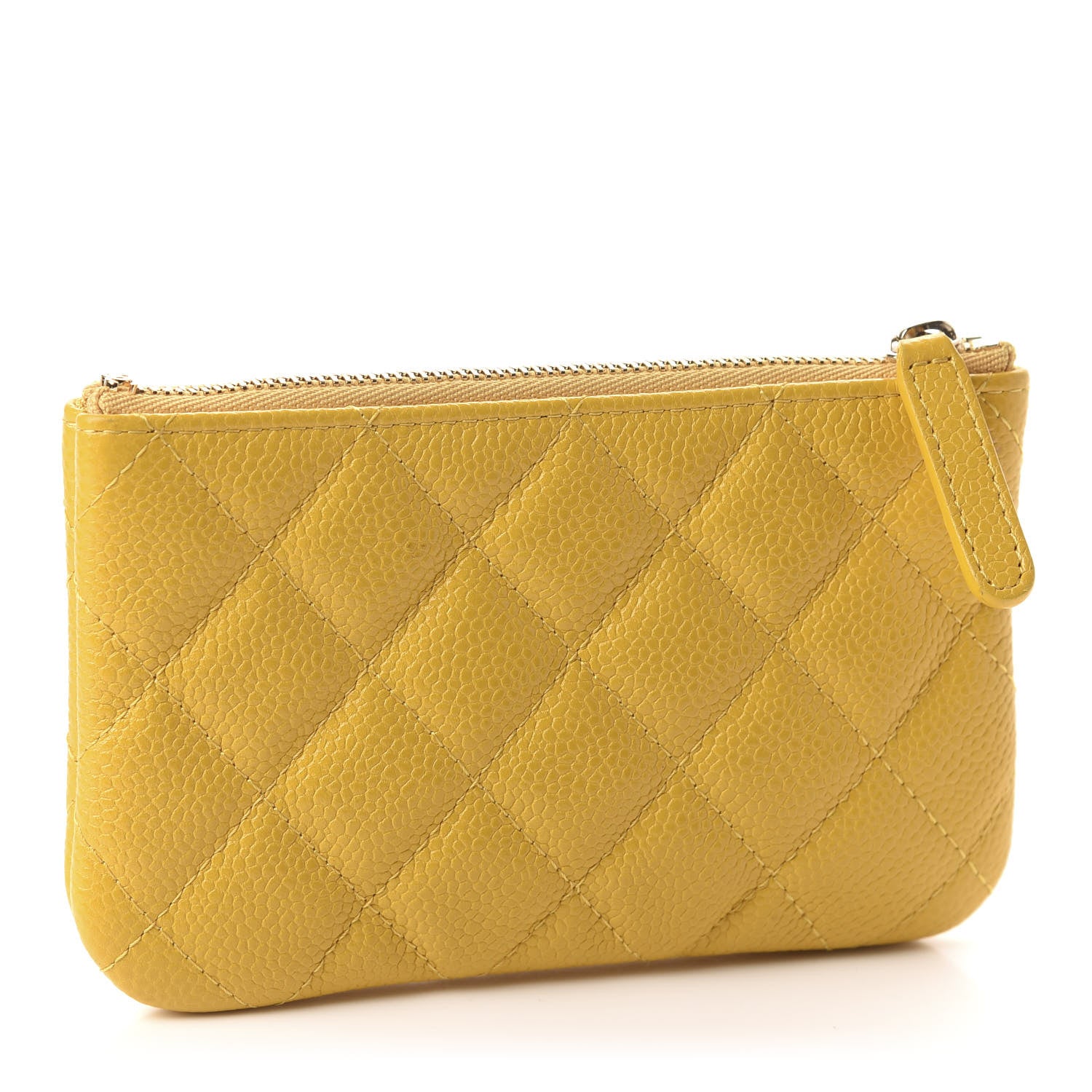 Chanel Caviar Quilted Small Cosmetic Case Yellow 3 of 8