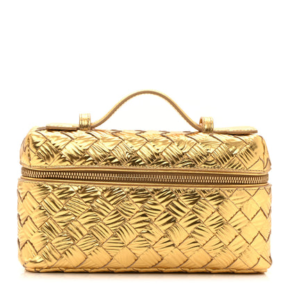 Bottega Veneta Metallic Intreccio Millefili Bang Bang Vanity Case Gold 1 of 11