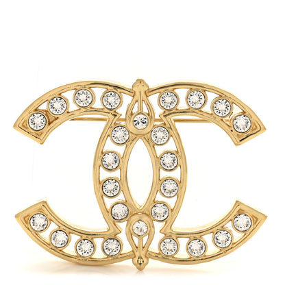 Chanel Crystal CC Brooch Gold 1 of 4