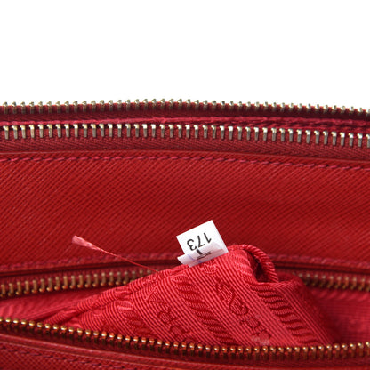 Prada Saffiano Small Galleria Double Zip Tote Fuoco 11 of 12