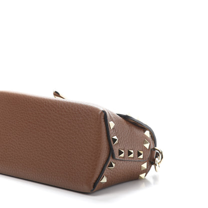 Valentino Garavani Pebbled Calfskin Mini Rockstud Crossbody Bag Bright Cognac 8 of 11