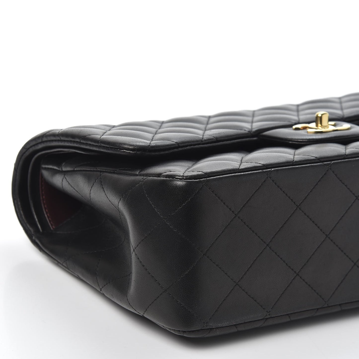 Lambskin Quilted Jumbo Double Flap Black