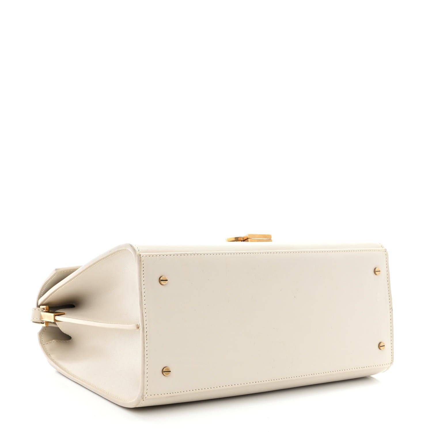 Saint Laurent Smooth Calfskin Medium Classic Monogram Cassandra Top Handle Crema Soft Rouge Legion 4 of 19