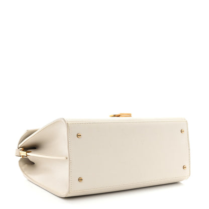 Saint Laurent Smooth Calfskin Medium Classic Monogram Cassandra Top Handle Crema Soft Rouge Legion 4 of 19