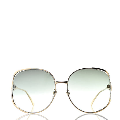 Gucci Metal Oversized Round Frame GG0225S Sunglasses Gold 2 of 8