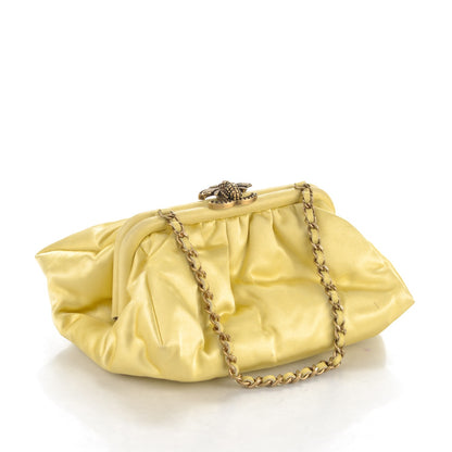 Chanel Satin Garden Evening Clutch Light Yellow 3 of 7