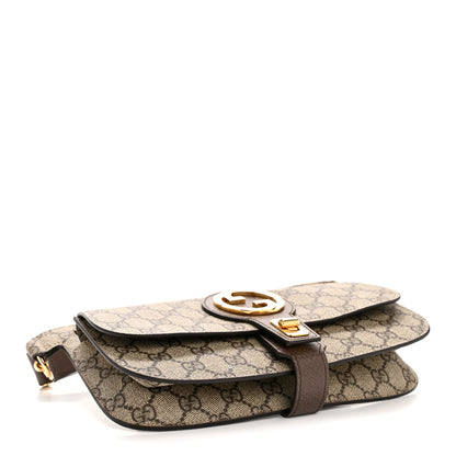 Gucci GG Supreme Monogram Textured Dollar Calfskin Blondie Belt Bag Beige Ebony New Acero 4 of 11