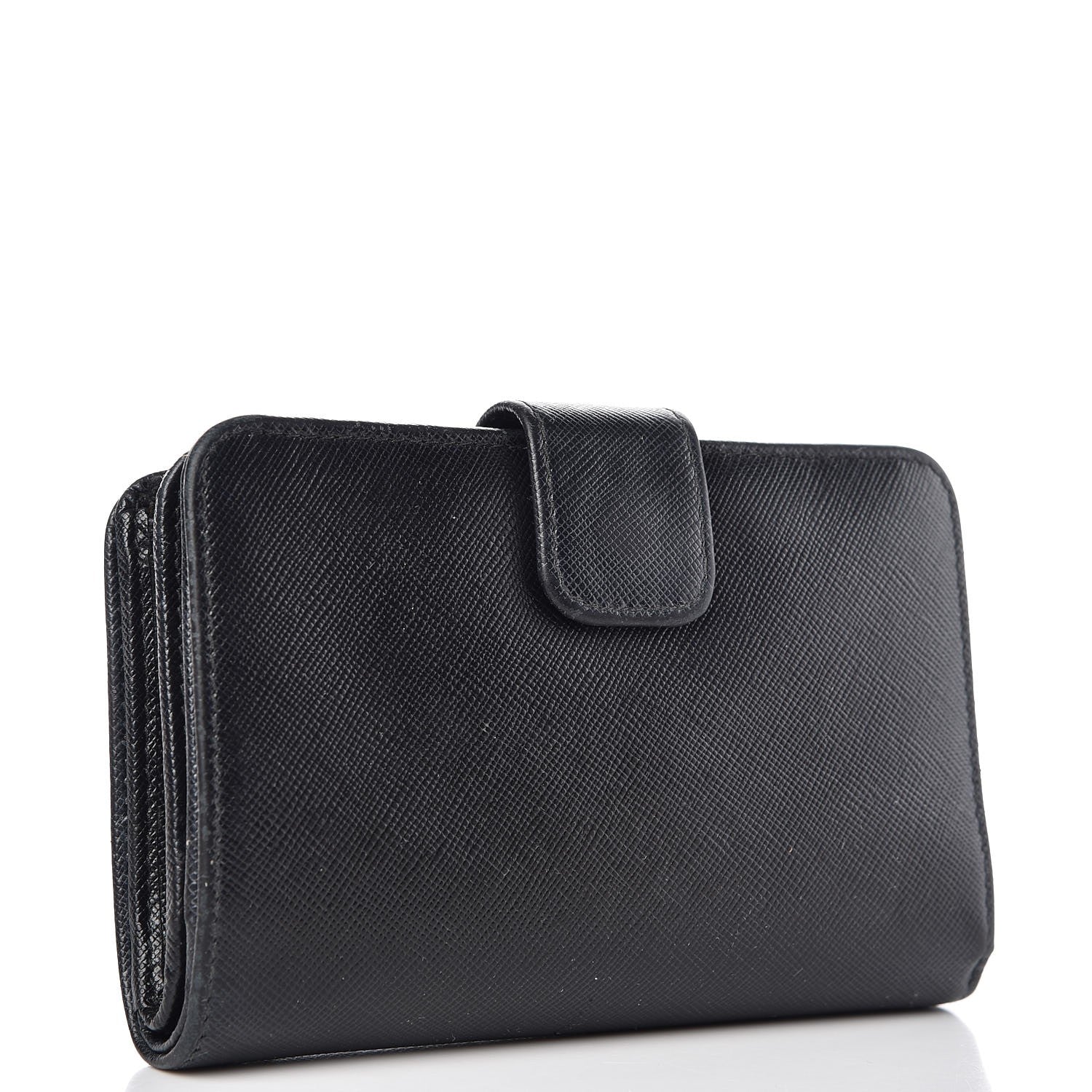 Prada Saffiano Compact Wallet Black 3 of 7