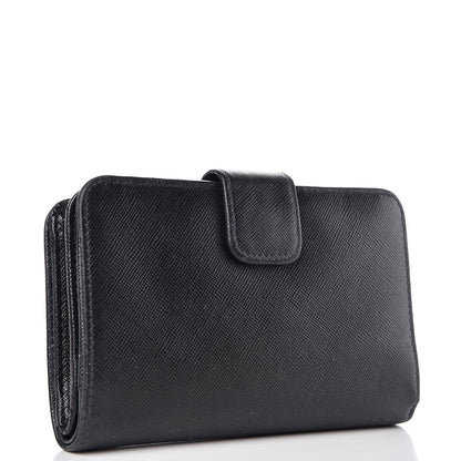 Prada Saffiano Compact Wallet Black 3 of 7