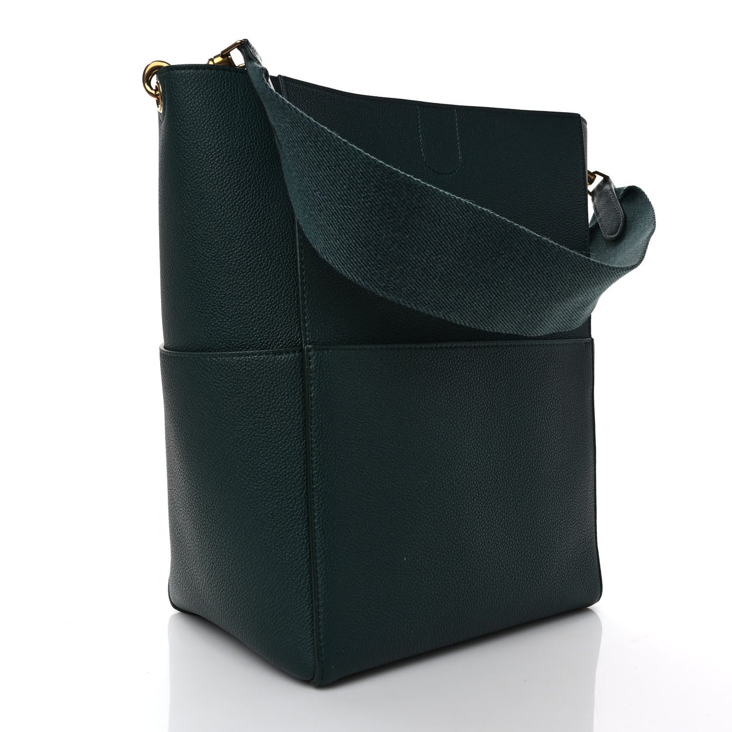 Soft Grained Calfskin Sangle Bucket Bag Amazone