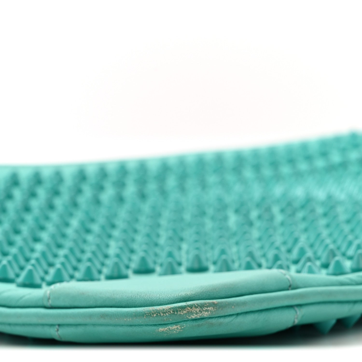 Christian Louboutin Calfskin Spikes Loubiposh Chain Clutch Turquoise 9 of 14