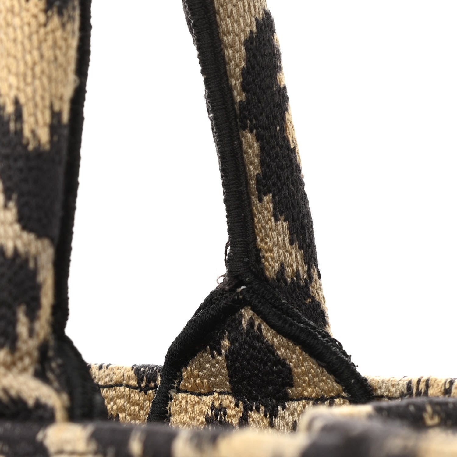 Christian Dior Canvas Mizza Embroidered Medium Leopard Book Tote Beige 13 of 14