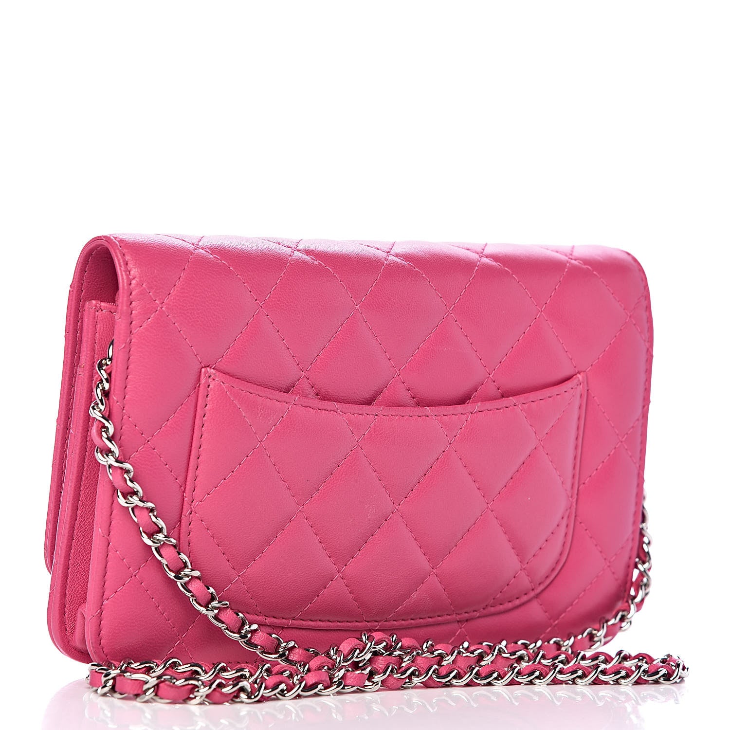 Chanel Lambskin Quilted Wallet On Chain WOC Pink 3 of 11