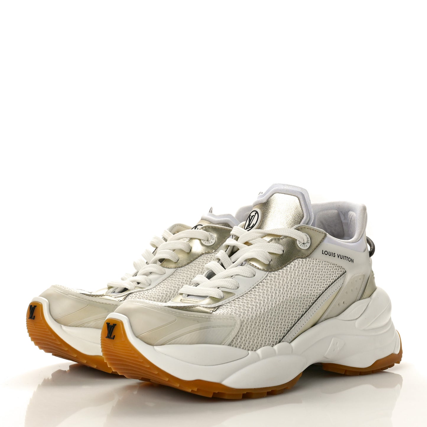 Monogram Calfskin Run 55 Sneakers 38.5 White