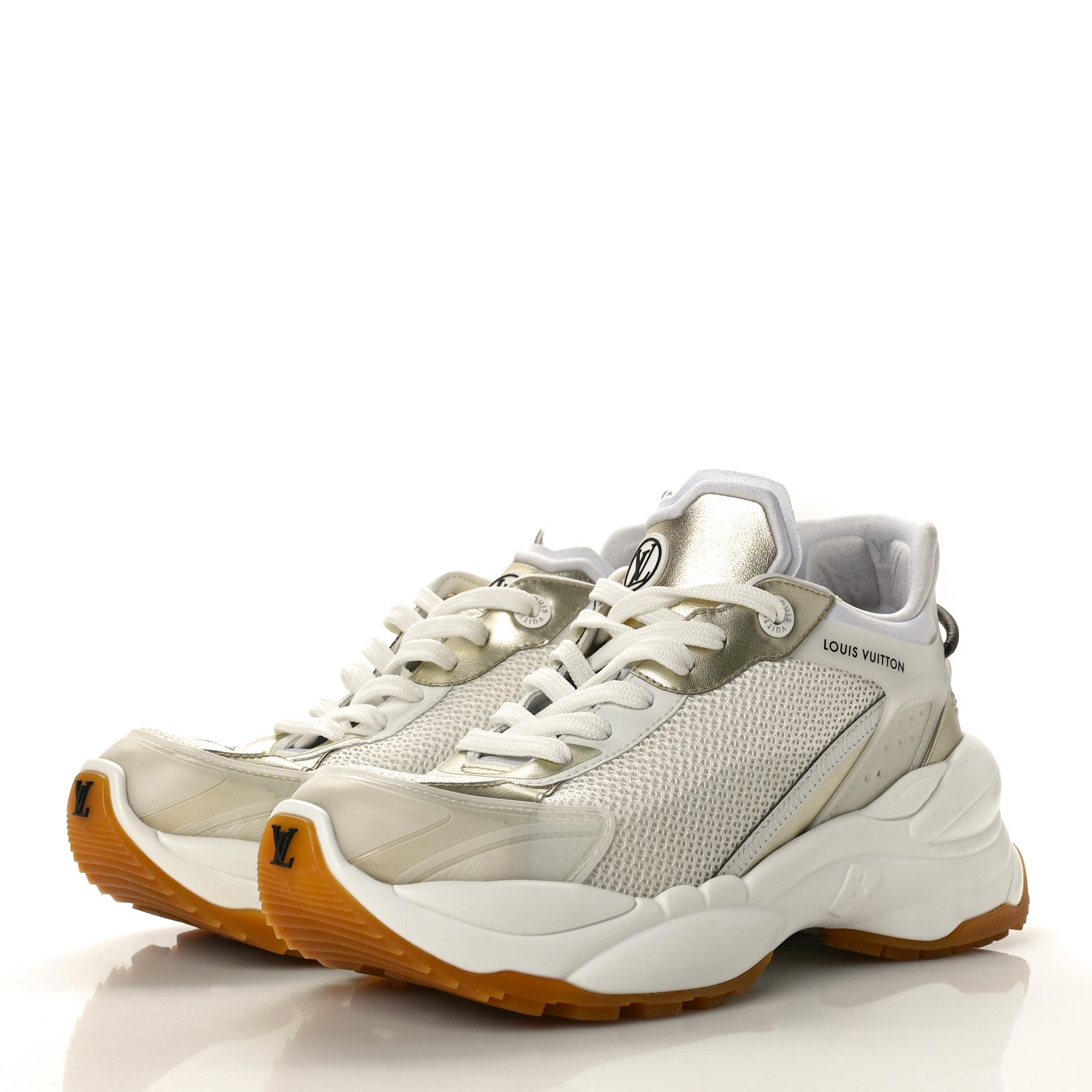Louis Vuitton Monogram Calfskin Run 55 Sneakers 38.5 White 3 of 10