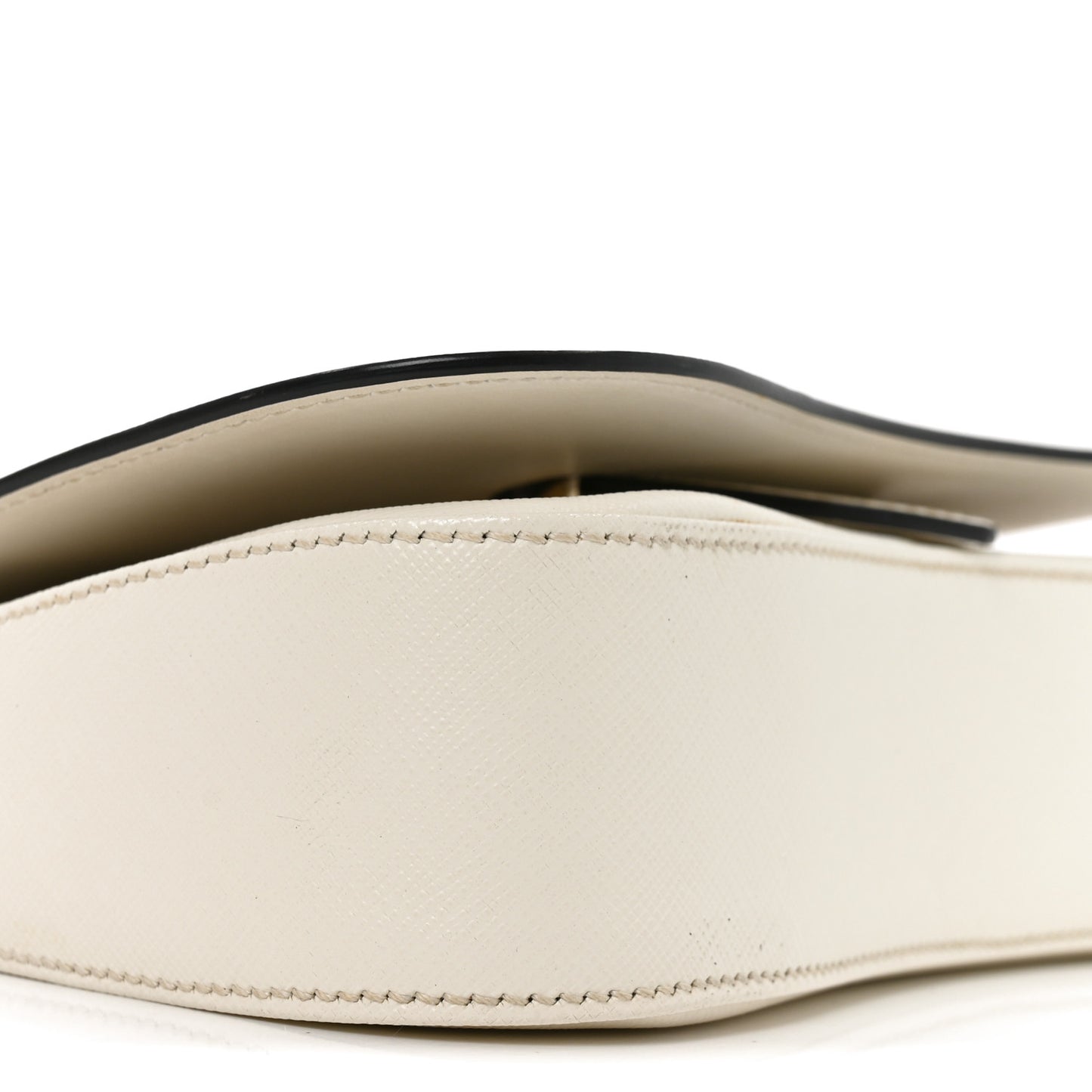 Saffiano Lux Sidonie Small Chain Crossbody Bag White