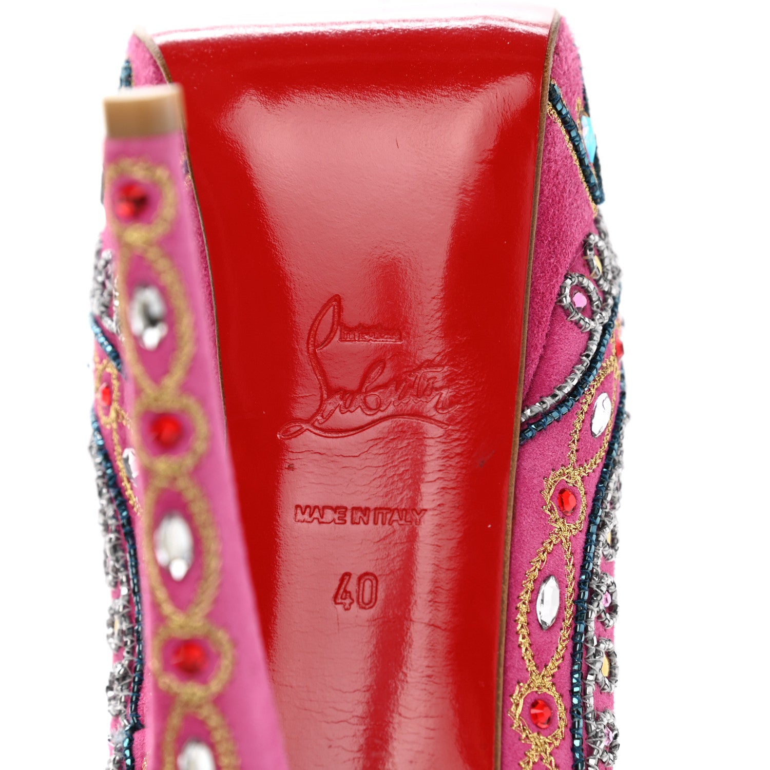 Christian Louboutin Crystal Suede Bollywoody 150 Pumps 40 Hot Pink 6 of 12