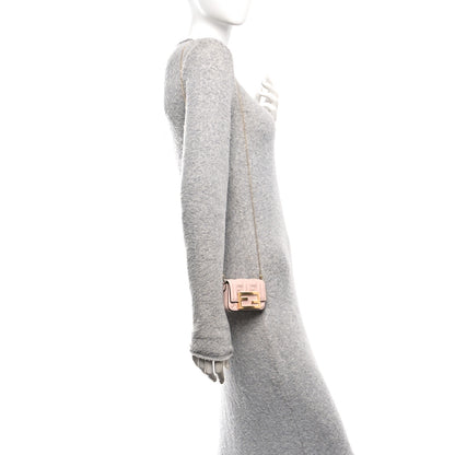 Fendi Nappa Matisse FF Embossed Nano Maxi Buckle Baguette Charm Rosa Quarzo 2 of 10