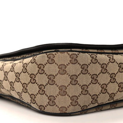 Gucci Monogram Large Flap Messenger Bag Beige Dark Brown 9 of 11