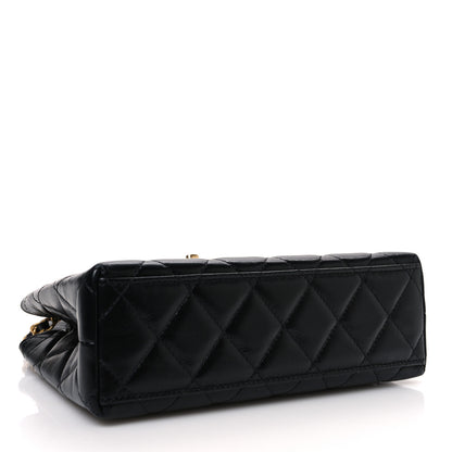 Chanel Shiny Aged Calfskin Quilted Nano Kelly Shopper Black 4 of 10