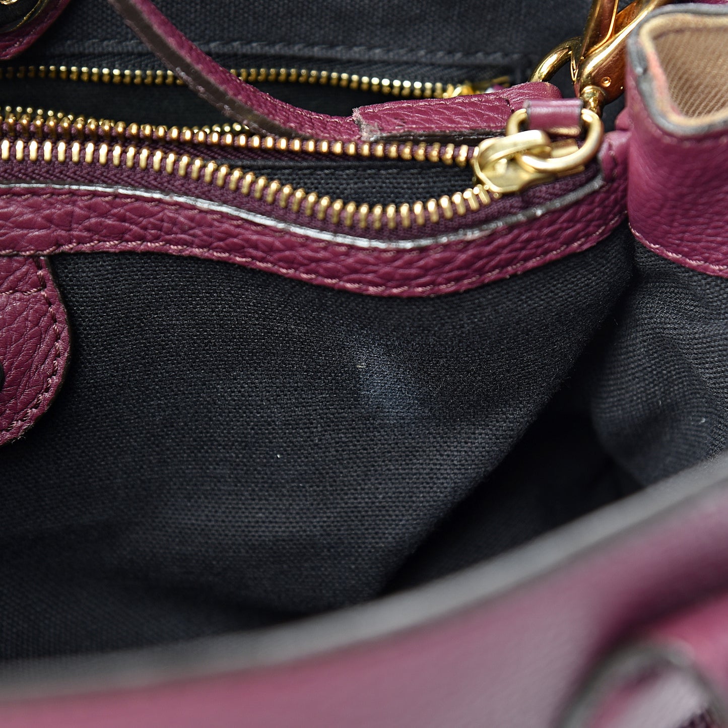 Derby Calfskin House Check Medium Banner Tote Dark Plum