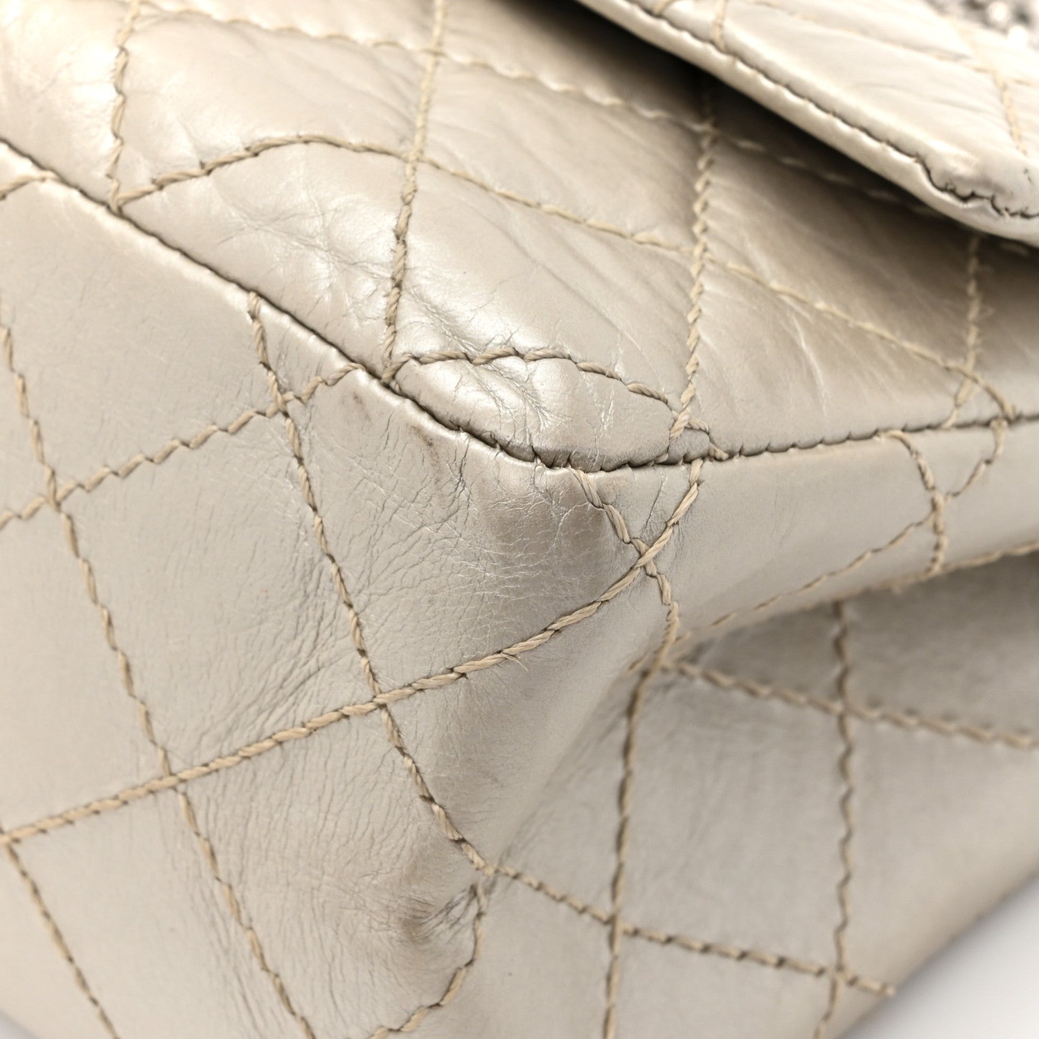 Chanel Metallic Aged Calfskin Quilted 2.55 Reissue Mini Flap Light Gold 15 of 16