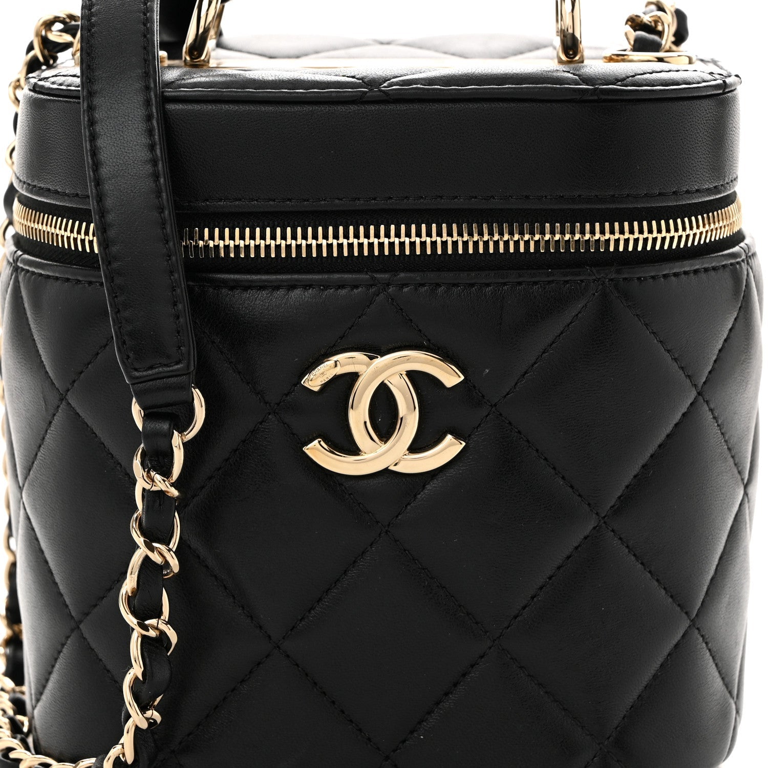 Chanel Lambskin Quilted Trendy Vanity Case Black 8 of 11