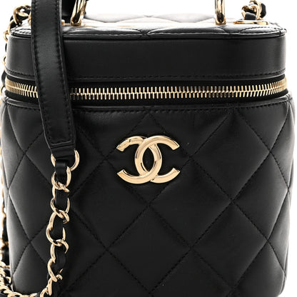 Chanel Lambskin Quilted Trendy Vanity Case Black 8 of 11